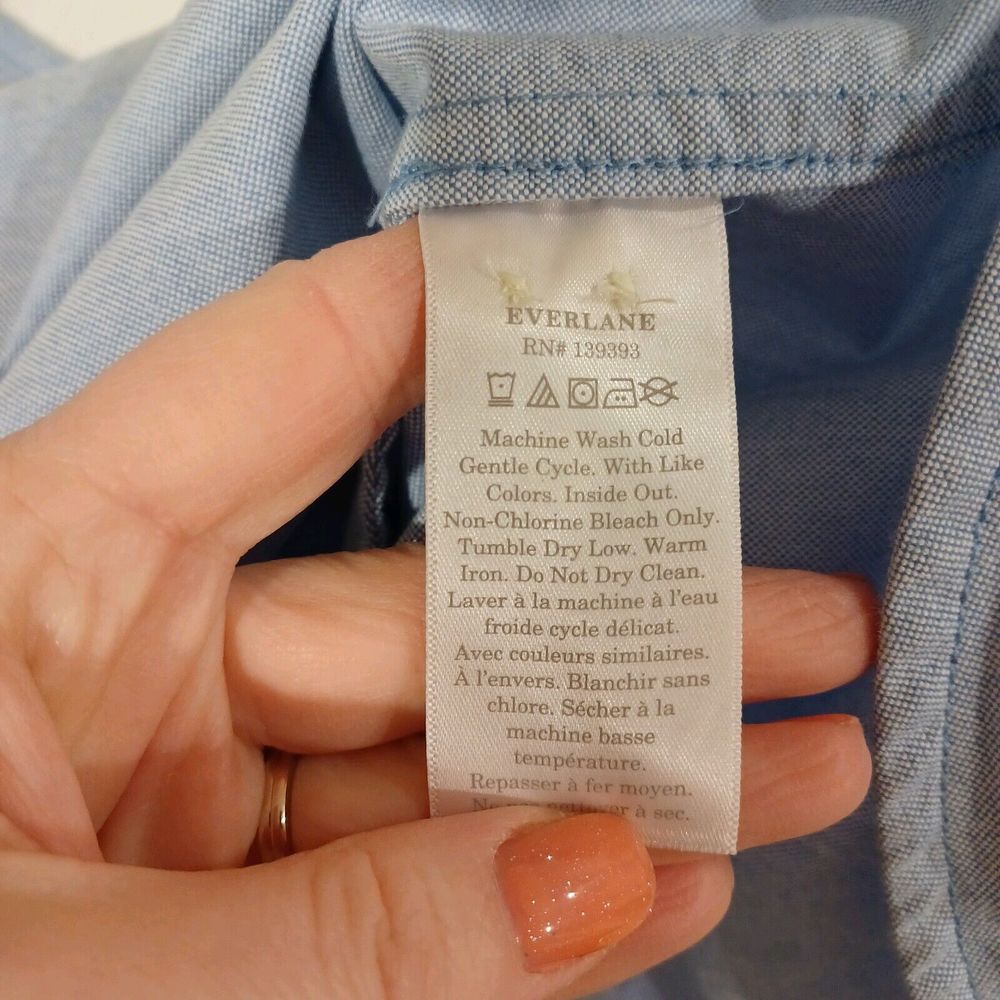 NWT Everlane Oxford Shirt Dress Blue Belted Organic Cotton Oversized Preppy S - Picture 11 of 12